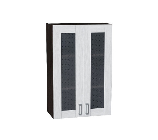 Шкаф верхний с 2-мя остекленными дверцами Лофт, цвет: Snow Veralinga