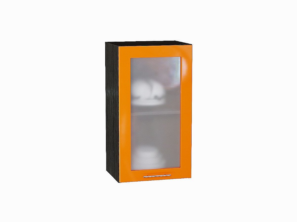 Шкаф верхний с 1-ой остекленной дверцей Валерия-М, цвет: Оранжевый глянец Шкаф верхний с 1-ой остекленной дверцей Валерия-М, цвет: Оранжевый глянец
