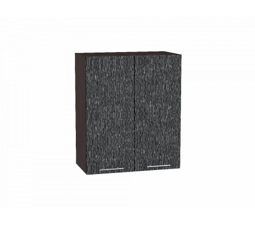 Шкаф верхний с 2-мя дверцами Валерия-М, цвет: Черный металлик дождь