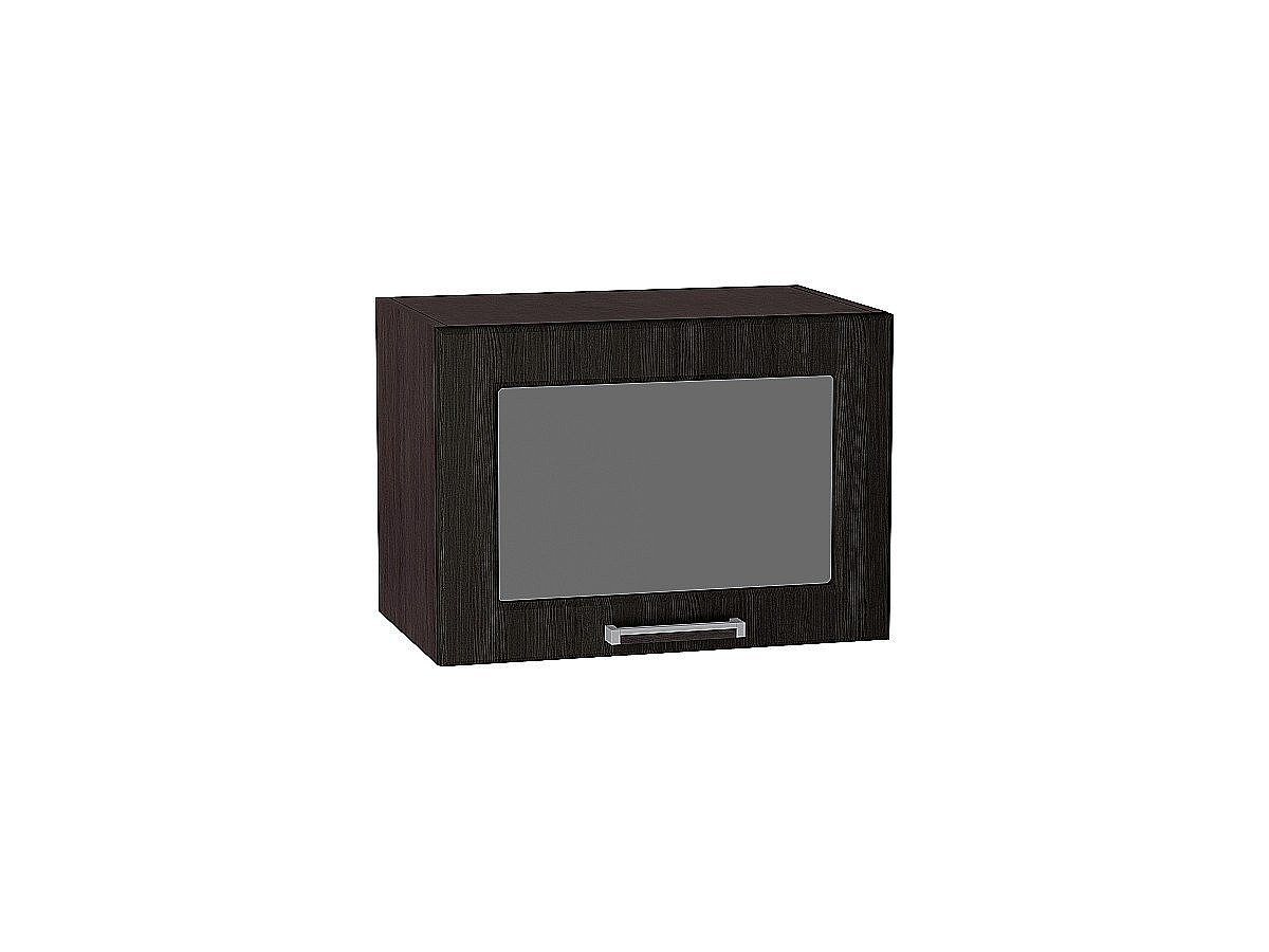 Шкаф верхний горизонтальный остекленный глубокий Прага, цвет: Венге Премиум Шкаф верхний горизонтальный остекленный глубокий Прага, цвет: Венге Премиум