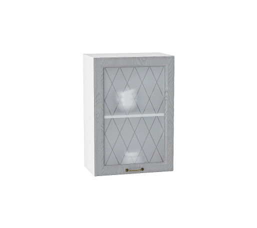 Шкаф верхний с 1-ой остекленной дверцей Ницца, цвет: Дуб серый