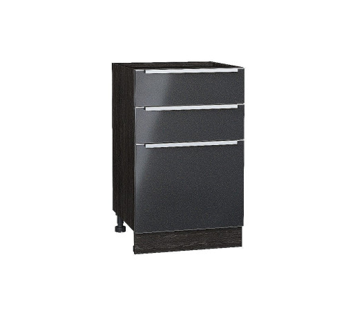 Шкаф нижний с 3-мя ящиками Фьюжн, цвет: Anthracite
