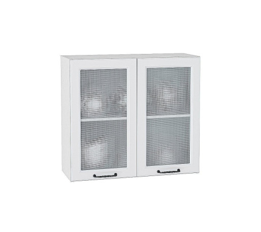 Шкаф верхний с 2-мя остекленными дверцами Ницца, цвет: Blanco