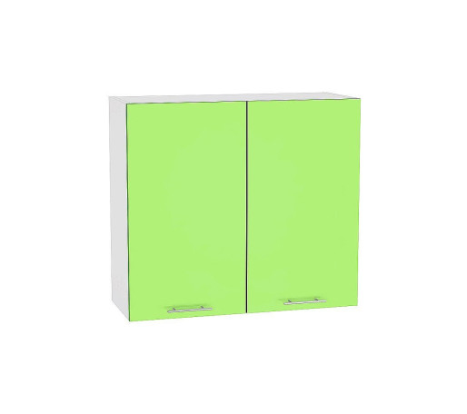 Шкаф верхний с 2-мя дверцами Валерия-М, цвет: Салатовый глянец