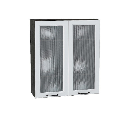 Шкаф верхний с 2-мя остекленными дверцами Ницца, цвет: Blanco