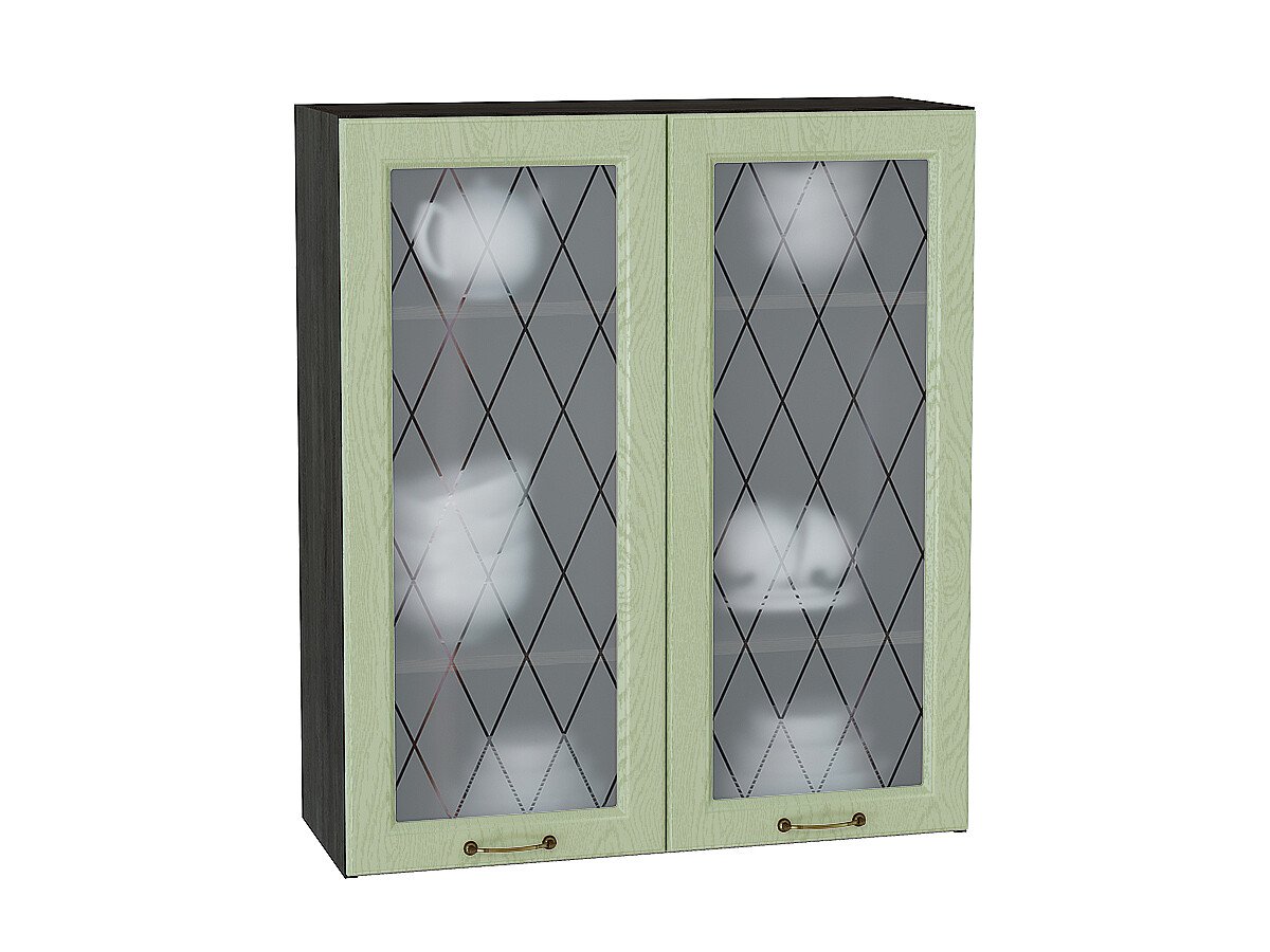 Шкаф верхний с 2-мя остекленными дверцами Ницца, цвет: Дуб оливковый Шкаф верхний с 2-мя остекленными дверцами Ницца, цвет: Дуб оливковый