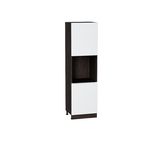 Шкаф пенал с 2-мя дверцами под технику Фьюжн, цвет: Silky White