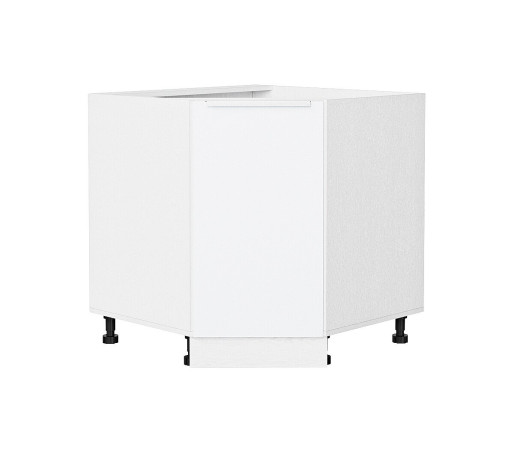 Шкаф нижний угловой (трапеция) Фьюжн, цвет: Silky White