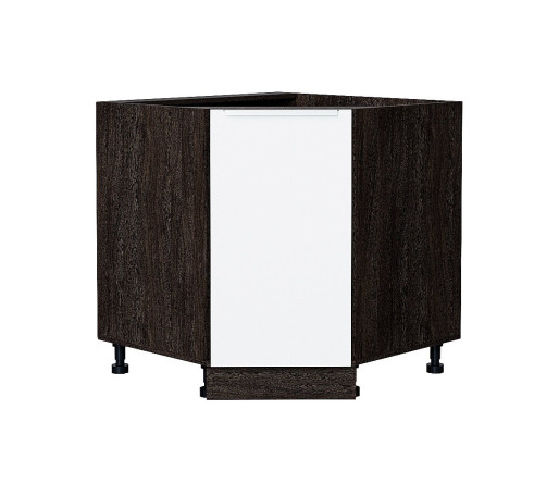 Шкаф нижний угловой (трапеция) Фьюжн, цвет: Silky White