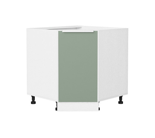 Шкаф нижний угловой (трапеция) Фьюжн, цвет: Silky Mint